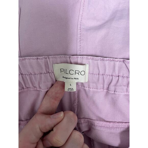 Pilcro Anthropologie The Izzie Relaxed Pull-on Barrel Pants Pink size large - Picture 3 of 8